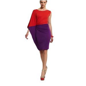 Kenneth Cole Colorblock Dolman Sleeve Knee Length Dress